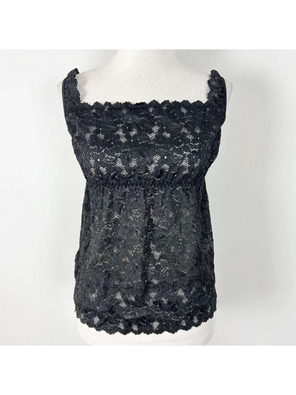 Women’s Whimsigoth Black Lace Babydoll Tank Top Y2K Romantic‎ Dark Fairy Size 1X